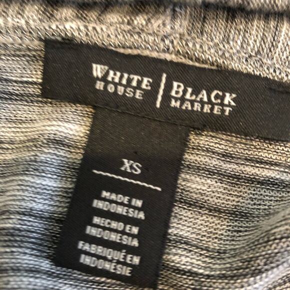 WHBM black white gray marled long open front cardigan size Extra Small XS - Picture 7 of 13